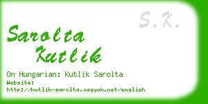 sarolta kutlik business card